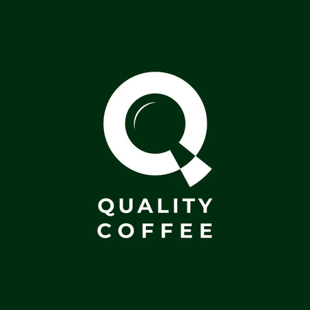 QC Monogram Coffee cup modern simple template vectorのイラスト素材