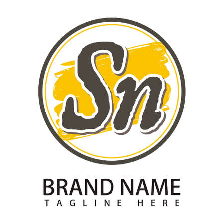 Sn Letter logo icon vector artのイラスト素材