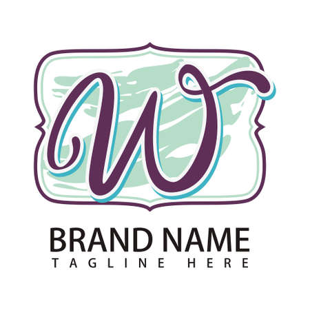 W Letter logo icon vector artのイラスト素材