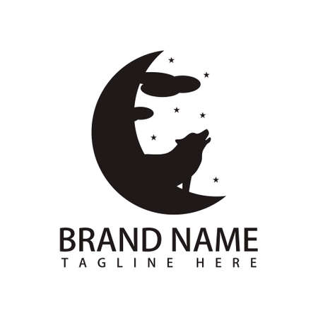 crescent moon logo icon vectorのイラスト素材