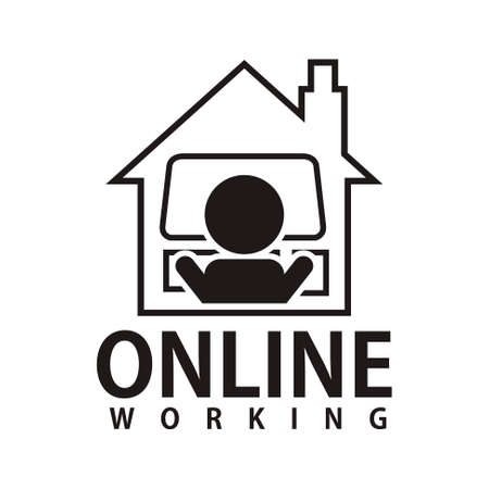 Home online working iconのイラスト素材