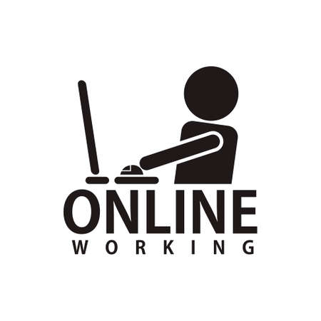 Home online working iconのイラスト素材