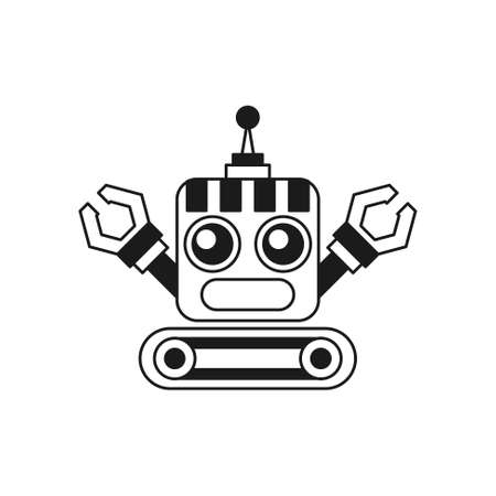 Robots outline vector icon. Thin line black robots icon, flat vector simple element illustration from editable artificial intelligence concept isolated on white backgroundのイラスト素材