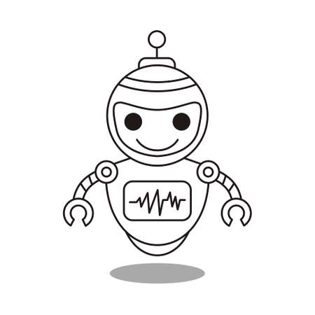 Robots outline vector icon. Thin line black robots icon, flat vector simple element illustration from editable artificial intelligence concept isolated on white backgroundのイラスト素材