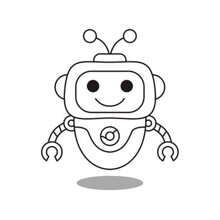 Robots outline vector icon. Thin line black robots icon, flat vector simple element illustration from editable artificial intelligence concept isolated on white backgroundのイラスト素材