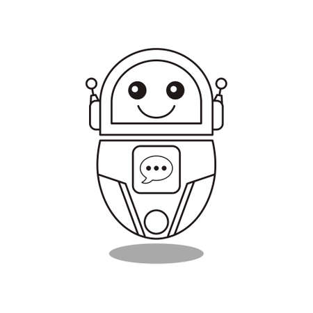 Robots outline vector icon. Thin line black robots icon, flat vector simple element illustration from editable artificial intelligence concept isolated on white backgroundのイラスト素材
