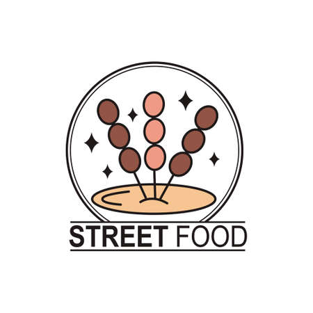 street food logo vector illustrationのイラスト素材
