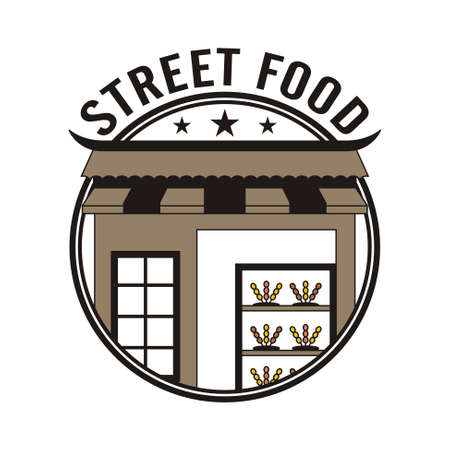 street food logo - business vector illustration - best for your mascot brandのイラスト素材