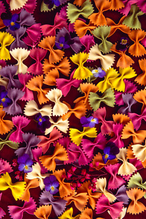 Colorful pasta background. Top view. Flat lay.の写真素材