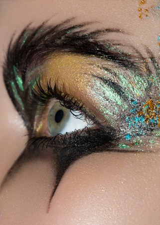 beauty creative makeup eyes macro black cian goldenの写真素材