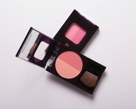 A huge set of beauty cosmetics or make-up laid flat and askewed.の写真素材