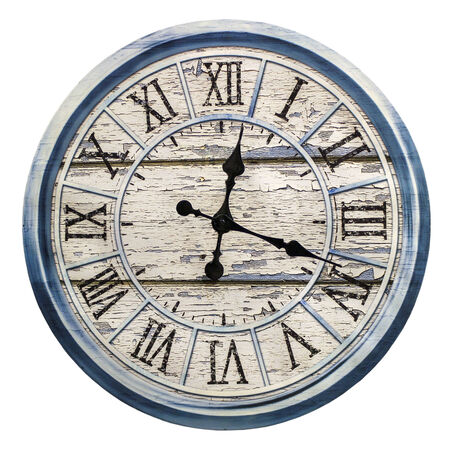 Wall clock made antique, isolated on white 