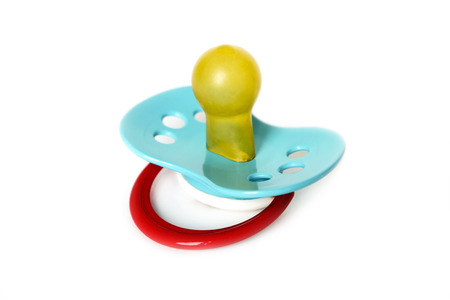 Plastic baby pacifier isolated on white  background