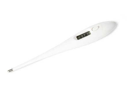 Electronic medical thermometer isolated on white backgroundの写真素材