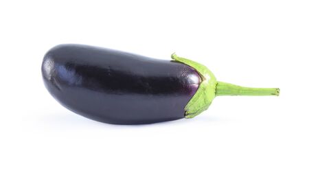 Fresh ripe eggplant isolated on white backgroundの写真素材