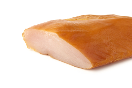 Basturma close-up isolated on whiteの写真素材