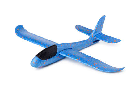 Childrens foam plane isolated on white backgroundの写真素材