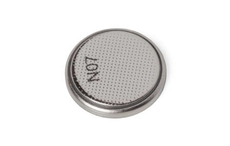 Coin battery close up isolated on white background