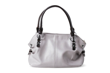 Women's leather bag isolated on white backgroundの写真素材