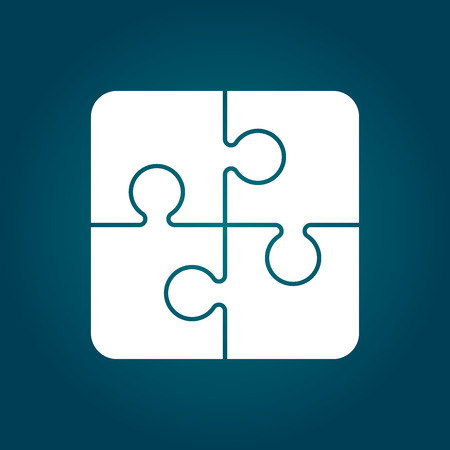 Puzzle icon flat illustrationのイラスト素材