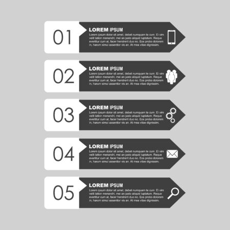 Infographic templates for business. Black and white flat vector illustrationのイラスト素材
