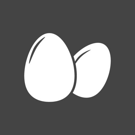 Egg Icon. Flat vector illustration on grey backgroundのイラスト素材