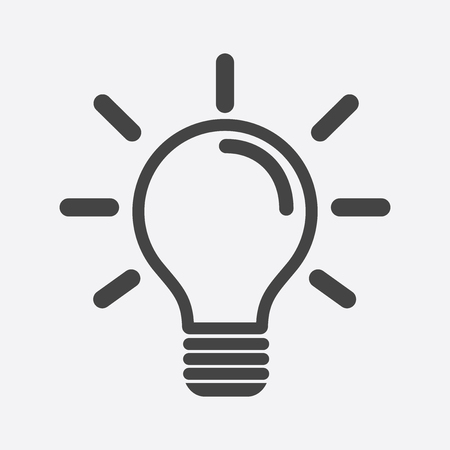 Light bulb icon in white background. Idea flat vector illustration. Icons for design, website.のイラスト素材