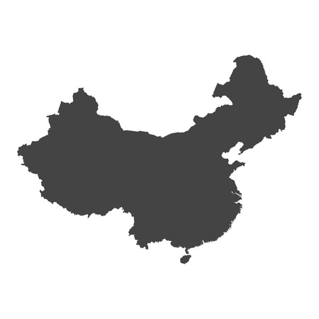 China map. Grey vector illustration on white backgroundのイラスト素材