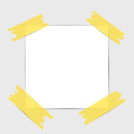 Note papers. Blank paper with yellow sticker isolated on white background. Vector illustration.のイラスト素材