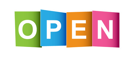 Open tag. Market message. Flat vector illustration on white backgroundのイラスト素材