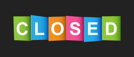 Closed tag. Market message. Flat vector illustration on black backgroundのイラスト素材