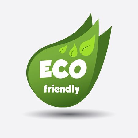 Eco friendly green leaf. Flat vector illustrationのイラスト素材