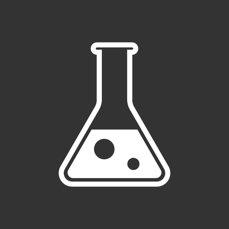 Chemical test tube pictogram icon. Laboratory glassware or beaker equipment isolated on black background. Experiment flasks. Trendy modern vector symbol. Simple flat illustrationのイラスト素材
