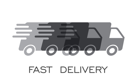 Delivery truck  vector illustration. Fast delivery service shipping icon. Simple flat pictogram for business, marketing or mobile app internet concept on white background.のイラスト素材