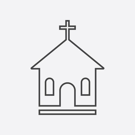 Line church sanctuary vector illustration icon. Simple flat pictogram for business, marketing, mobile app, internet on white background.のイラスト素材