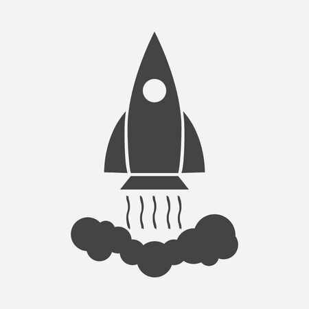 Rocket vector pictogram icon. Simple flat pictogram for business, marketing, internet concept. Business startup launch concept for web site design or mobile app. Illustration on white backgroundのイラスト素材