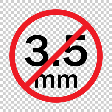 Audio jack 3.5mm in ban sign. Icon vector illustration.のイラスト素材