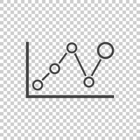 Business graph icon. Chart flat vector illustration on isolated background.のイラスト素材