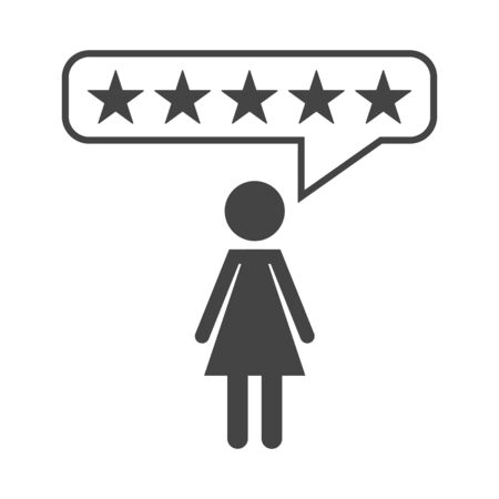 Customer reviews, rating, user feedback concept vector icon. Flat illustration on white background.のイラスト素材