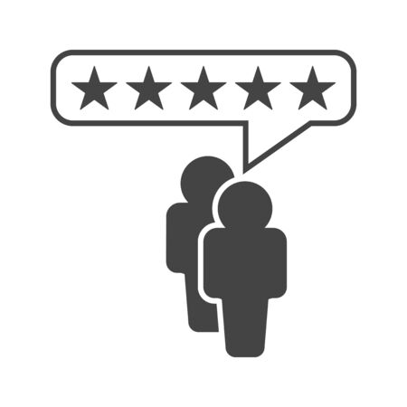 Customer reviews, rating, user feedback concept vector icon. Flat illustration on white background.のイラスト素材