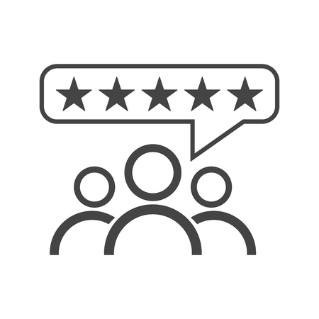 Customer reviews, rating, user feedback concept vector icon. Flat illustration on white background.のイラスト素材