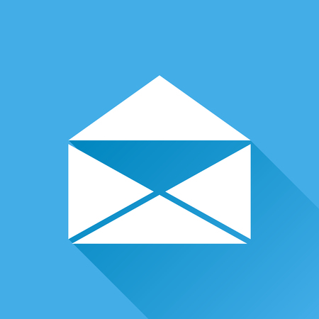 Mail envelope icon isolated on blue color.のイラスト素材