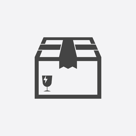 Closed box icon. Shipping pack flat vector illustration on white background.のイラスト素材