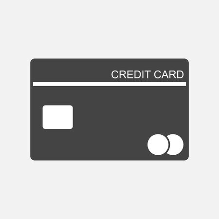 Credit card icon. Banking card illustration in flat style on white design.のイラスト素材
