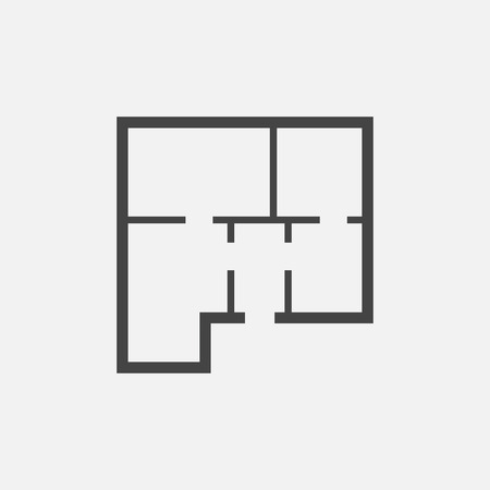 House plan simple flat icon. Vector illustration on white background.のイラスト素材