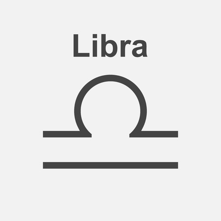 Libra zodiac sign. Flat astrology vector illustration on white background.
