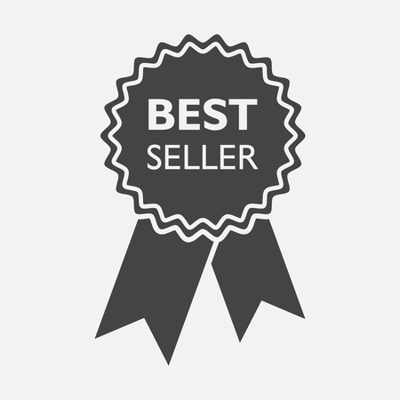 Best seller ribbon icon. Medal vector illustration in flat style on white background.のイラスト素材