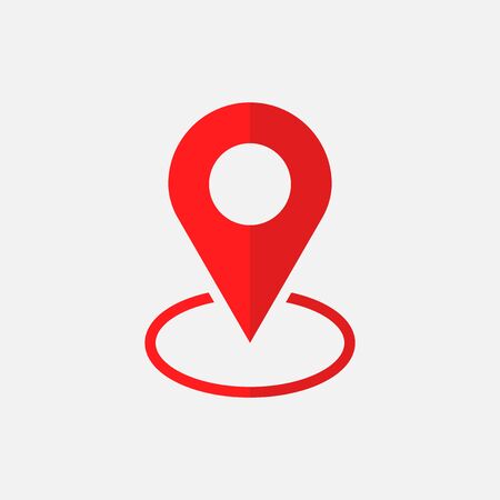 Pin icon vector. Location sign in flat style isolated on white background. Navigation map, gps concept.のイラスト素材