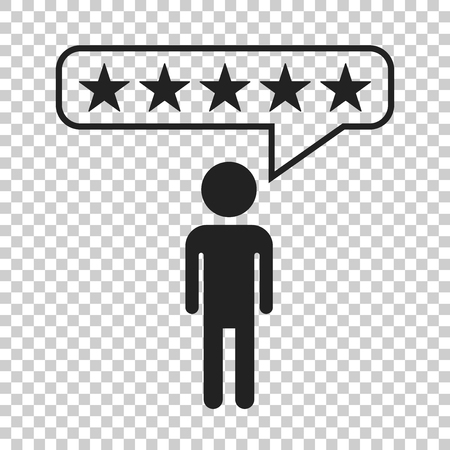 Customer reviews, rating, user feedback concept vector icon. Flat illustration on isolated background.のイラスト素材