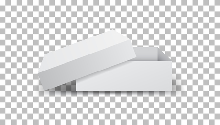White cardboard package box. Vector illustration isolated on isolated background.のイラスト素材